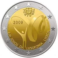 Moneda de 2 euros conmemorativos Portugal 2009 - Segundos Juegos de la Lusofonía