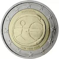 Moneda de 2 euros conmemorativos Portugal 2009 - 10 Aniversario de la Unión Económica y Monetaria