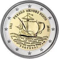 Moneda de 2 euros conmemorativos Portugal 2011 - 500 aniversario del Nacimiento de Fernão Mendes Pinto