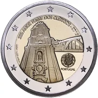 Moneda de 2 euros conmemorativos Portugal 2013 - 250 aniversario de la Torre de los Clérigos