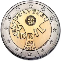 Moneda de 2 euros conmemorativos Portugal 2014 - 40 aniversario de la Revolución del 25 de Abril