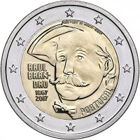 Moneda de 2 euros conmemorativos Portugal 2017 - 150 aniversario del Nacimiento de Raul Brandão