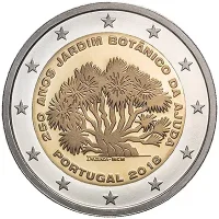 Moneda de 2 euros conmemorativos Portugal 2018 - 250 aniversario del Jardín Botánico de Ajuda