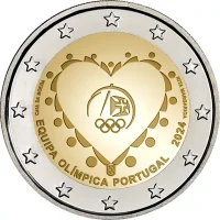 Moneda de 2 euros conmemorativos Portugal 2024 - Participación portuguesa en los Juegos Olímpicos de París 2024