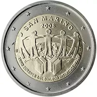 Moneda de 2 euros conmemorativos San Marino 2008 - Año Europeo del diálogo intercultural