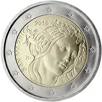 Moneda de 2 euros conmemorativos San Marino 2010 - 500 aniversario de la Muerte de Sandro Botticelli