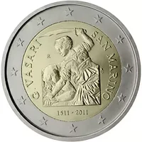 Moneda de 2 euros conmemorativos San Marino 2011 - 500 aniversario del Nacimiento de Giorgio Vasari