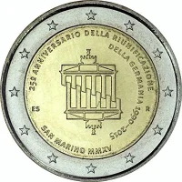 Moneda de 2 euros conmemorativos San Marino 2015 - 25 aniversario de la Reunificación Alemana