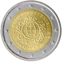 Moneda de 2 euros conmemorativos San Marino 2017 - Año Internacional del Turismo Sostenible para el Desarrollo