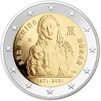 Moneda de 2 euros conmemorativos San Marino 2021 - 550 aniversario del Nacimiento de Alberto Durero