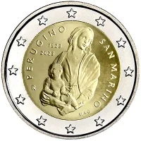 Moneda de 2 euros conmemorativos San Marino 2023 - 500 aniversario de la Muerte de Perugino