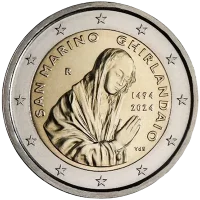 Moneda de 2 euros conmemorativos San Marino 2024 - 530 aniversario de la Muerte de Domenico Ghirlandaio