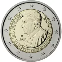 Moneda de 2 euros conmemorativos Vaticano 2007 - 80 aniversario del Papa Benedicto XVI