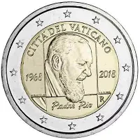 Moneda de 2 euros conmemorativos Vaticano 2018 - 50 aniversario de la Muerte del Padre Pío