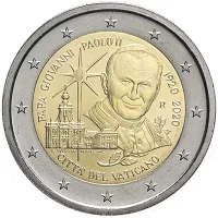 Moneda de 2 euros conmemorativos Vaticano 2020 - 100 Cumpleaños del Papa Juan Pablo II