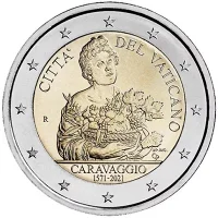 Moneda de 2 euros conmemorativos Vaticano 2021 - 450 Aniversario del Nacimiento de Caravaggio