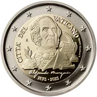 Moneda de 2 euros conmemorativos Vaticano 2023 - 150 Aniversario de la Muerte de Alessandro Manzoni