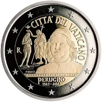 Moneda de 2 euros conmemorativos Vaticano 2023 - 500 Aniversario de la Muerte de Pietro Perugino