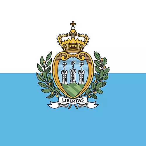 Escudo y Bandera de la Serenísima República de San Marino, ©Zscout370, Wikimedia Commons