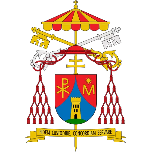 Escudo de Armas del Cardenal Camarlengo Tarcisio Bertone, ©SajoR, Wikimedia Commons