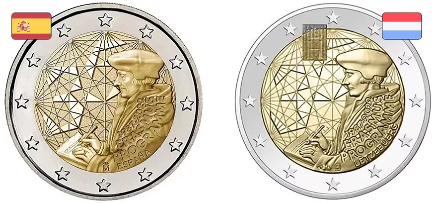 Imágenes latentes en monedas de Luxemburgo, emisiones conjuntas de 2022