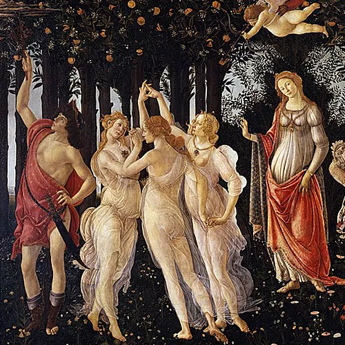 La Primavera de Sandro Botticelli. Galería Uffizi, Wikimedia Commons