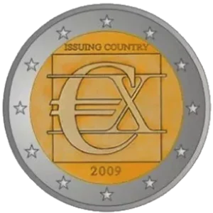 4º puesto en el Concurso para la moneda de 2 euros conmemorativa, dedicada a la Unión Económica y Monetaria Europea, acuñada en 2009, con el 7,71% de votos a favor. Diseño: Rosa Maria Villani (Italia).